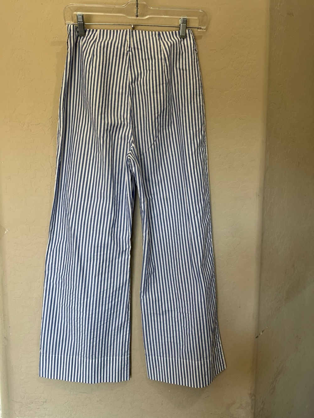 STAUD Blue and White Striped Wide-Leg Pants - Picture 3 of 3